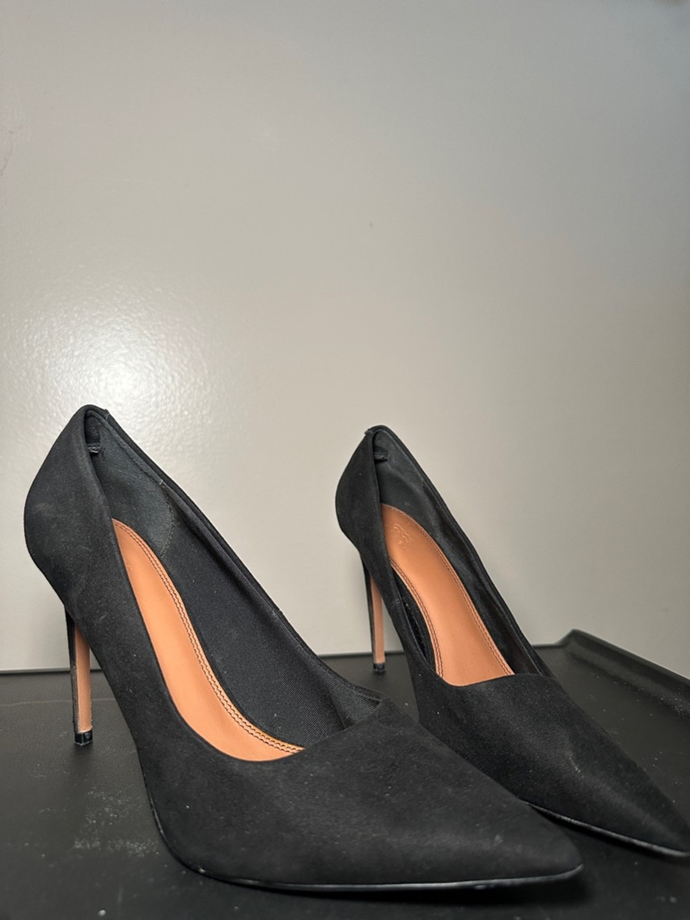 ASOS Black Pointed Suede Stiletto Pumps